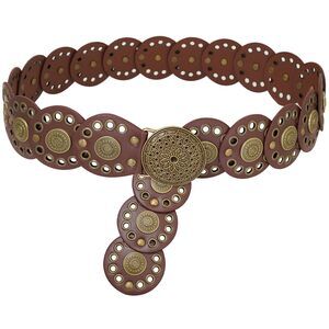 6178 Wide Disc Belt For Women Disk Concho Belts Western Leather Boho